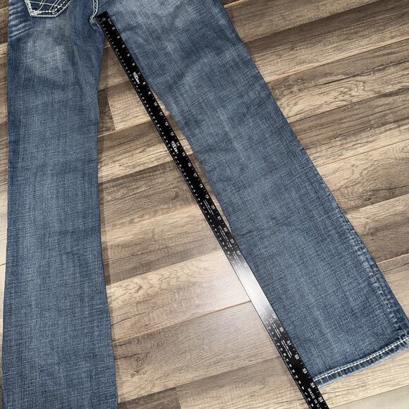 Rock and Roll Cowgirl Jeans Mid Rise Dark Wash 29x36 - Picture 3 of 9